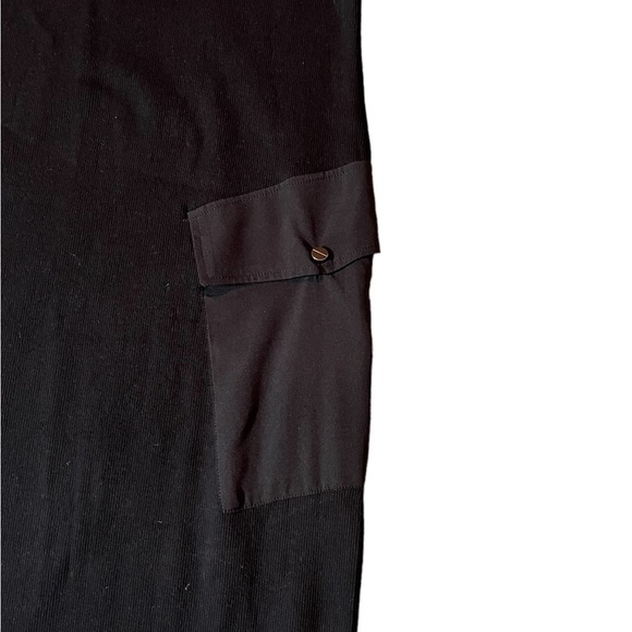 Kenneth Cole black long T-shirt dress with side pockets size m - Picture 3 of 8